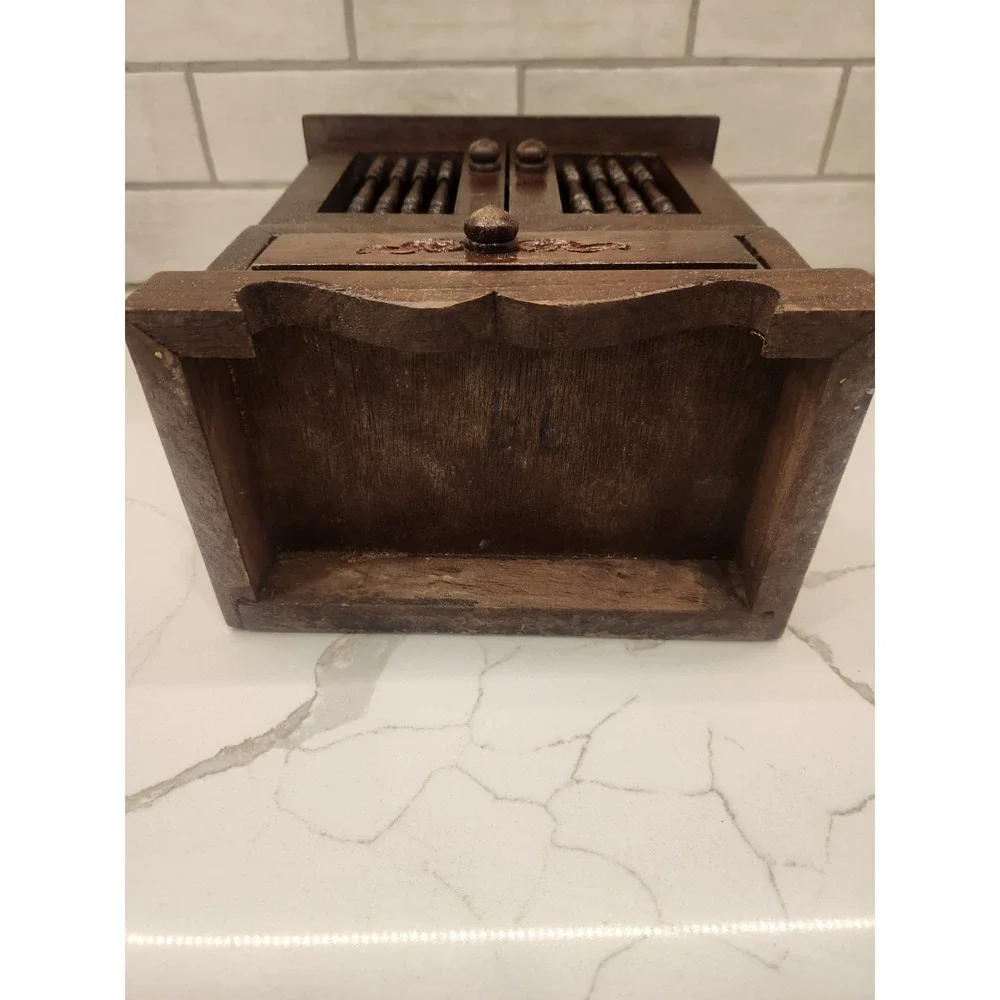 Vintage Wooden Jewelry Cabinet with Magnetic Doors & Multiple Felt Lined Drawers